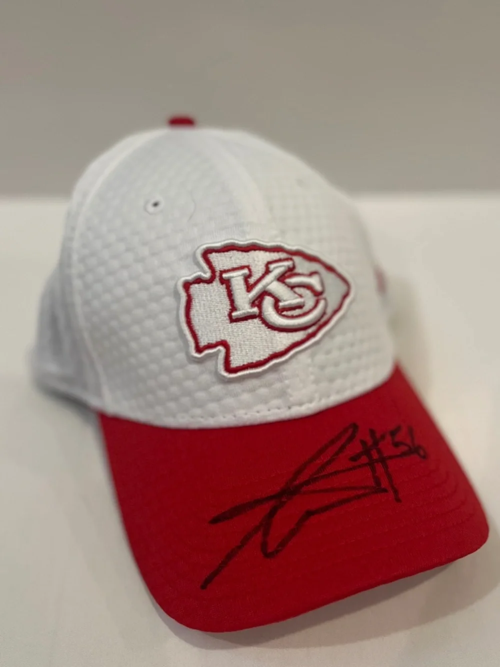 Kansas City Chiefs baseball cap signed by #56 George Karlaftis